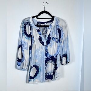 Crown & Ivy Blue Tie Dye Women's Top